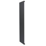 Radiador de columna única en gris antracita, con diseño vertical, acabado liso y moderno, ideal para espacios contemporáneos