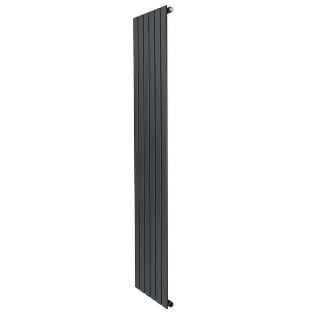 Radiador de columna única en gris antracita, con diseño vertical, acabado liso y moderno, ideal para espacios contemporáneos