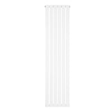 Radiador de columna única blanco de 1800 mm x 420 mm, con un diseño vertical y acabado liso que aporta elegancia y calidez