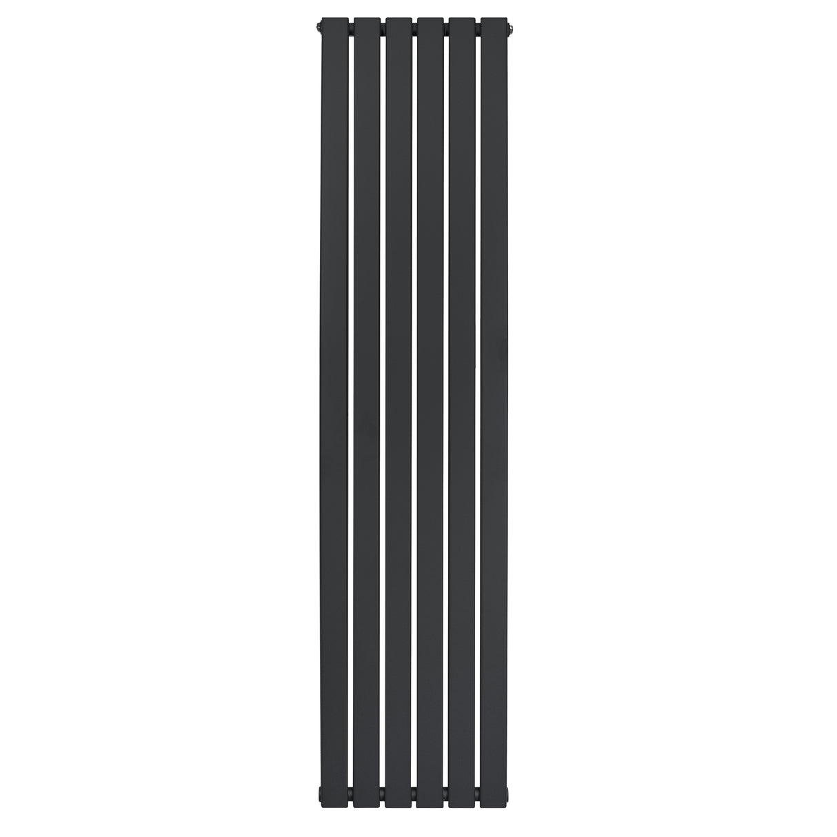 Radiador de columna única negro, 1800 mm de altura y 420 mm de ancho, con un diseño moderno y elegante de líneas rectas y acabado mate