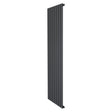 Radiador de columna única en gris antracita, con diseño vertical y acabado liso, ideal para espacios modernos y elegantes