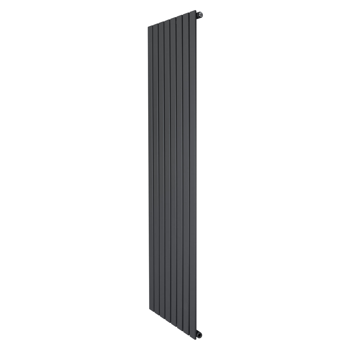 Radiador de columna única en gris antracita, con diseño vertical y acabado liso, ideal para espacios modernos y elegantes