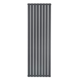 Radiador de columna única en gris antracita, mide 1800 mm x 560 mm, con un diseño moderno y acabado liso y elegante