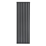 Radiador de columna única negro de 1800 mm x 560 mm, con diseño vertical y acabado liso, ideal para espacios modernos y elegantes
