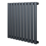 Radiador de columna ovalado en gris antracita, con diseño moderno y acabado mate, ideal para calefacción eficiente en espacios interiores