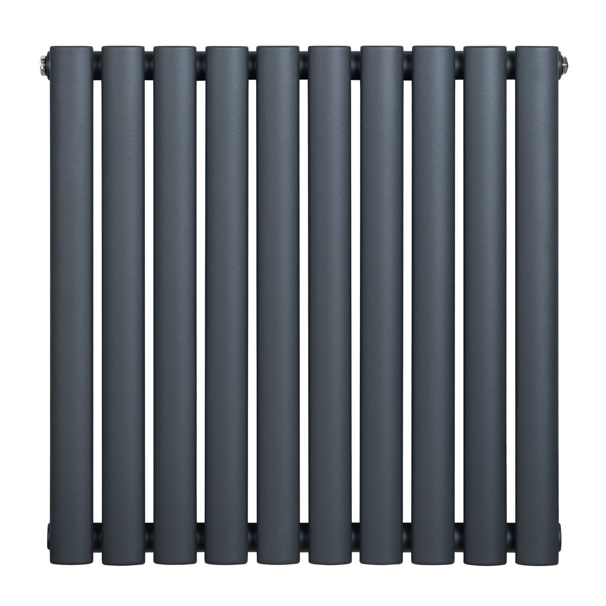 Radiador de columna ovalado en gris antracita, con diseño moderno y acabado mate, ideal para calefacción eficiente y elegante