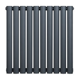 Radiador de columna ovalado en gris antracita, con diseño moderno y acabado mate, ideal para calefacción eficiente y elegante