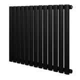 Radiador de columna ovalado en color negro, con un diseño moderno y elegante, ideal para calentar espacios de manera eficiente