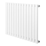 Radiador de columna ovalado en color blanco, con diseño moderno y líneas rectas, mide 600 mm x 780 mm, ideal para espacios contemporáneos