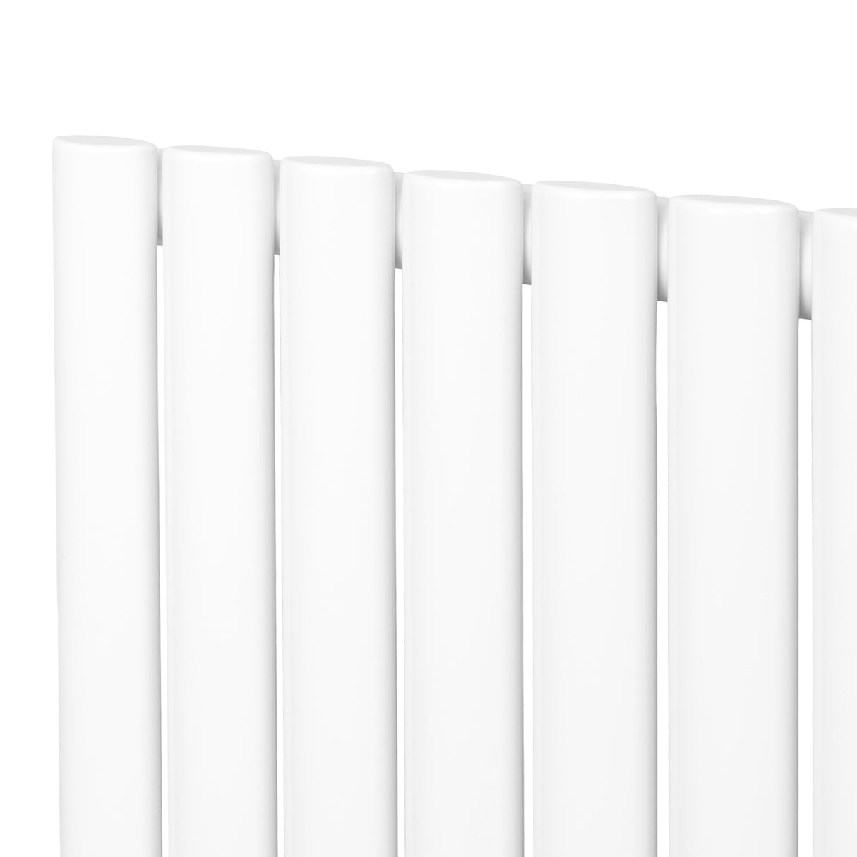 Radiador de columna ovalado blanco, con diseño liso y moderno, dimensiones de 600 mm x 780 mm, ideal para calefacción eficiente