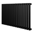 Radiador de columna ovalado negro, 600 mm x 1020 mm, con diseño moderno y acabado mate, ideal para calefacción eficiente y elegante