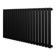 Radiador de columna ovalado negro de 600 mm x 1200 mm, con diseño moderno y acabado mate, ideal para calefacción eficiente