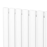 Radiador de columna ovalado en color blanco, con diseño elegante y superficie lisa, ideal para calefacción eficiente en espacios modernos