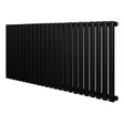 Radiador de columna ovalado negro de 600 mm x 1440 mm, con diseño moderno y acabado mate, ideal para calefacción eficiente
