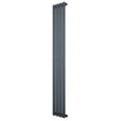 Radiador de columna ovalado en gris antracita, con un diseño elegante y moderno, mide 1600 mm de alto y 240 mm de ancho