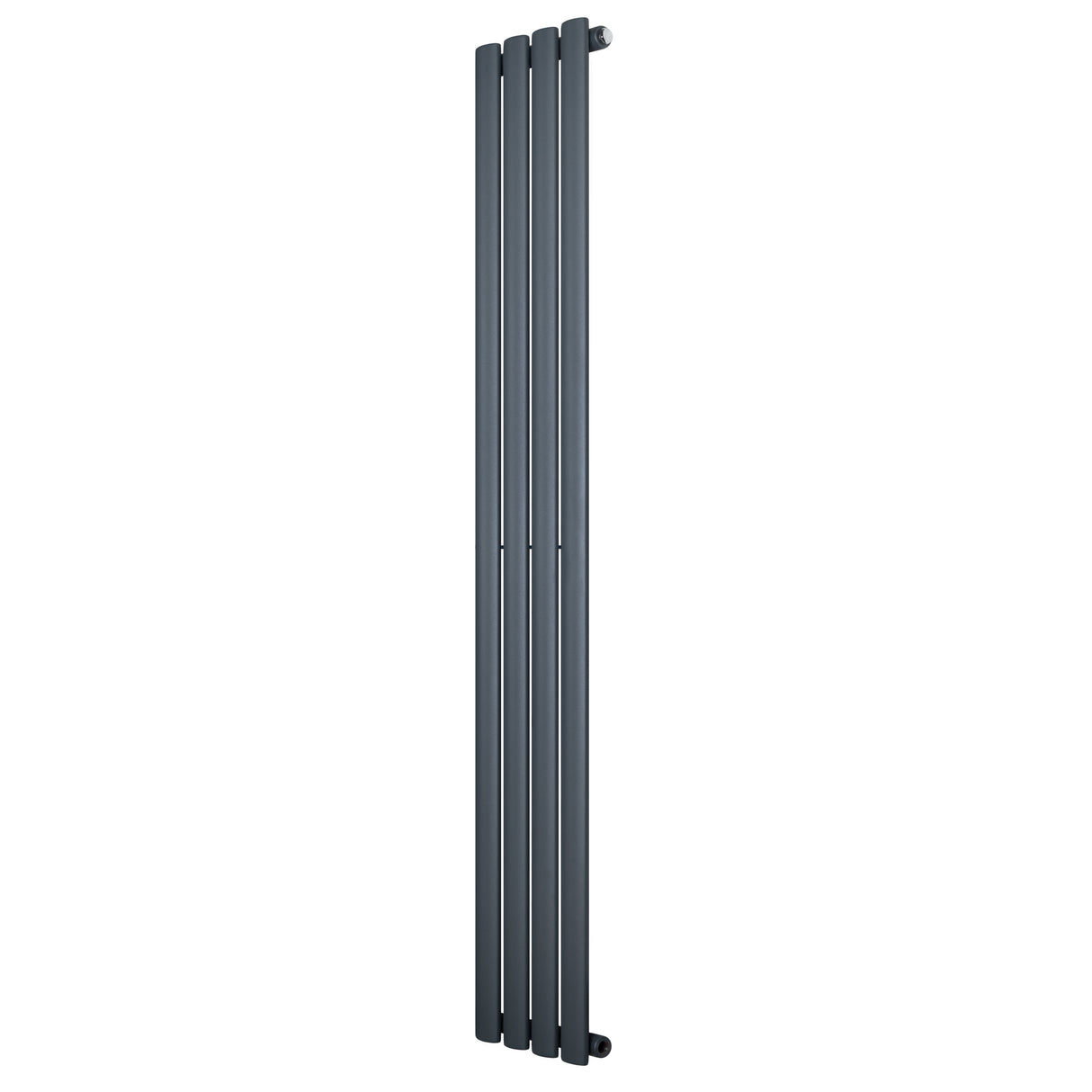 Radiador de columna ovalado en gris antracita, con un diseño elegante y moderno, mide 1600 mm de alto y 240 mm de ancho