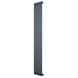 Radiador de columna ovalado en gris antracita, con un diseño elegante y moderno, mide 1600 mm de alto y 240 mm de ancho