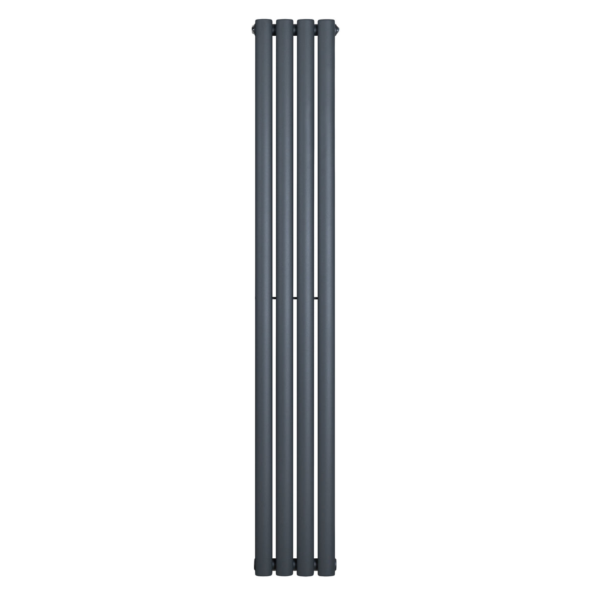 Radiador de columna ovalado en gris antracita, con un diseño elegante y moderno, mide 1600 mm de alto y 240 mm de ancho