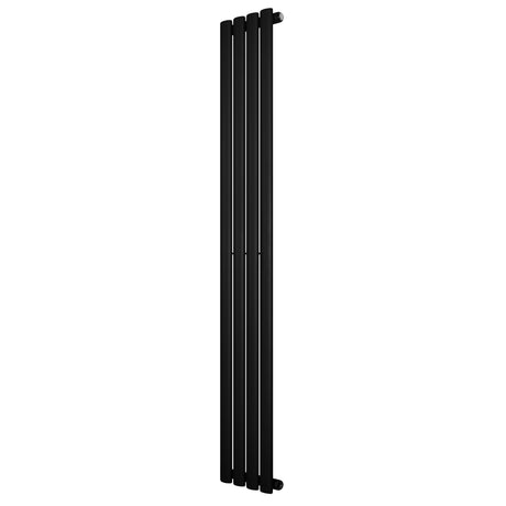 Radiador de columna ovalado negro de 1600 mm x 240 mm, con un diseño elegante y acabado liso que complementa cualquier espacio