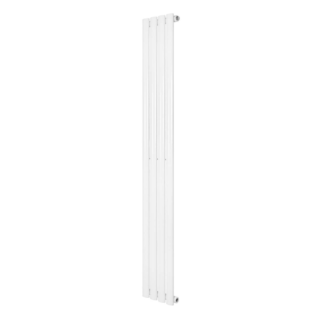 Radiador de columna simple ovalado en color blanco, con un diseño elegante y moderno, mide 1600 mm de alto y 240 mm de ancho