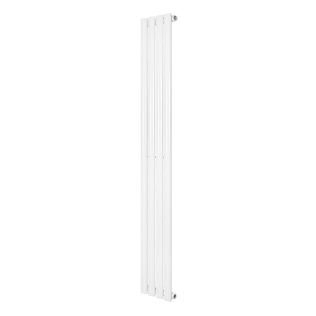 Radiador de columna simple ovalado en color blanco, con un diseño elegante y moderno, mide 1600 mm de alto y 240 mm de ancho