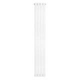 Radiador de columna ovalado en color blanco, con un diseño elegante y moderno, mide 1600 mm de alto y 240 mm de ancho
