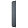 Radiador de columna ovalado en gris antracita, con un diseño elegante y moderno, mide 1600 mm de alto y 360 mm de ancho