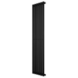 Radiador de columna ovalado negro de 1600 mm x 360 mm, con un diseño elegante y superficie lisa que aporta modernidad al espacio