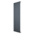 Radiador de columna ovalado en gris antracita, con un diseño moderno y elegante, ideal para espacios contemporáneos y eficientes