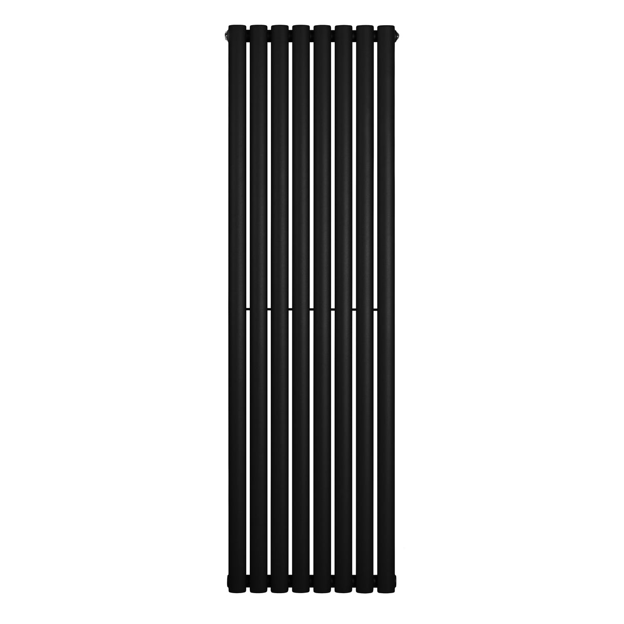 Radiador de columna ovalado negro de 1600 mm x 480 mm, con un diseño elegante y líneas rectas que aportan modernidad al espacio