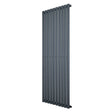 Radiador de columna ovalado en gris antracita, con un diseño moderno y elegante, ideal para espacios contemporáneos y funcionales