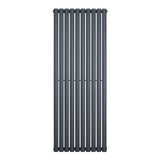 Radiador de columna ovalado en gris antracita, 1600 mm x 600 mm, con diseño moderno y acabado liso, ideal para espacios contemporáneos