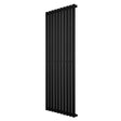 Radiador de columna ovalado negro de 1600 mm x 600 mm, con un diseño moderno y elegante, ideal para espacios contemporáneos