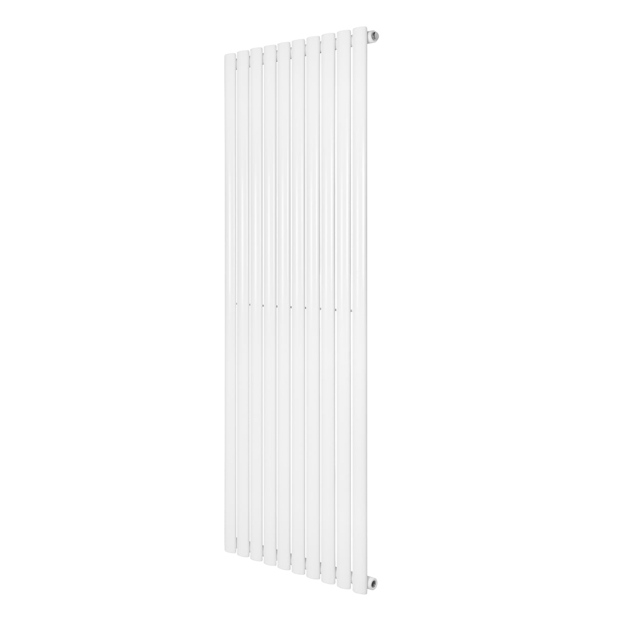 Radiador de columna simple ovalado en color blanco, con un diseño elegante y moderno, mide 1600 mm de alto y 600 mm de ancho