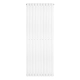 Radiador de columna ovalado en color blanco, con un diseño moderno y elegante, mide 1600 mm de alto y 600 mm de ancho