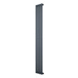 Radiador de columna ovalado en gris antracita, con un diseño elegante y moderno, mide 1800 mm de alto y 240 mm de ancho