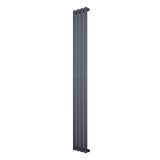 Radiador de columna ovalado en gris antracita, con un diseño elegante y moderno, mide 1800 mm de alto y 240 mm de ancho