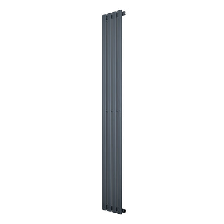 Radiador de columna ovalado en gris antracita, con un diseño elegante y moderno, mide 1800 mm de alto y 240 mm de ancho
