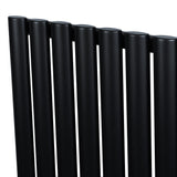 Radiador de columna ovalado negro de 1800 mm x 240 mm, con acabado mate y diseño moderno, ideal para calefacción eficiente