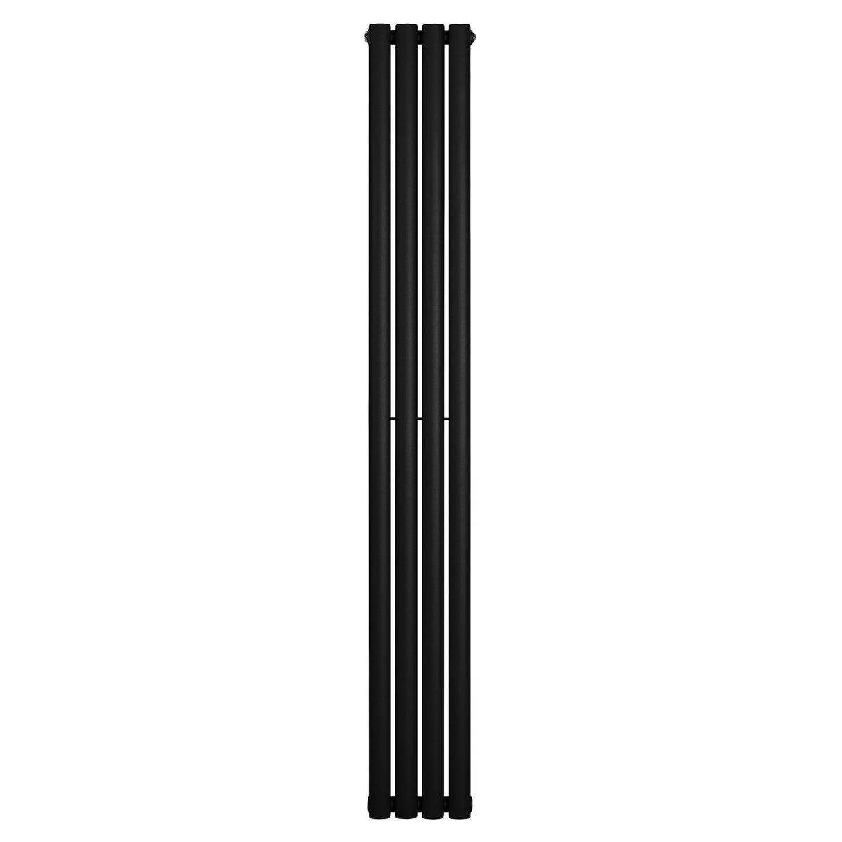 Radiador de columna ovalado negro de 1800 mm x 240 mm, con un diseño elegante y superficie lisa que aporta calidez y estilo