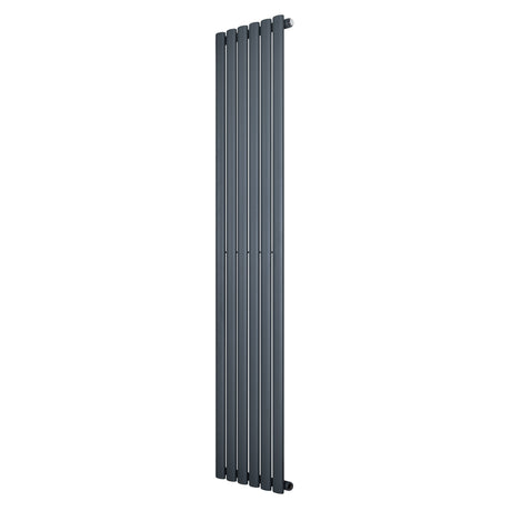 Radiador de columna ovalado en gris antracita, con un diseño vertical elegante y acabado liso, mide 1800 mm x 360 mm
