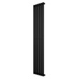 Radiador de columna ovalado negro de 1800 mm x 360 mm, con un diseño elegante y acabado liso que aporta modernidad al espacio