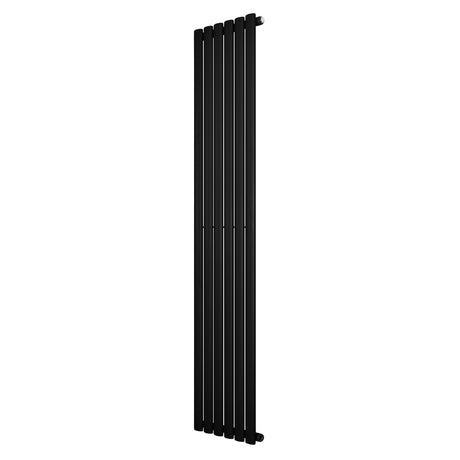 Radiador de columna ovalado negro de 1800 mm x 360 mm, con un diseño elegante y acabado liso que aporta modernidad al espacio