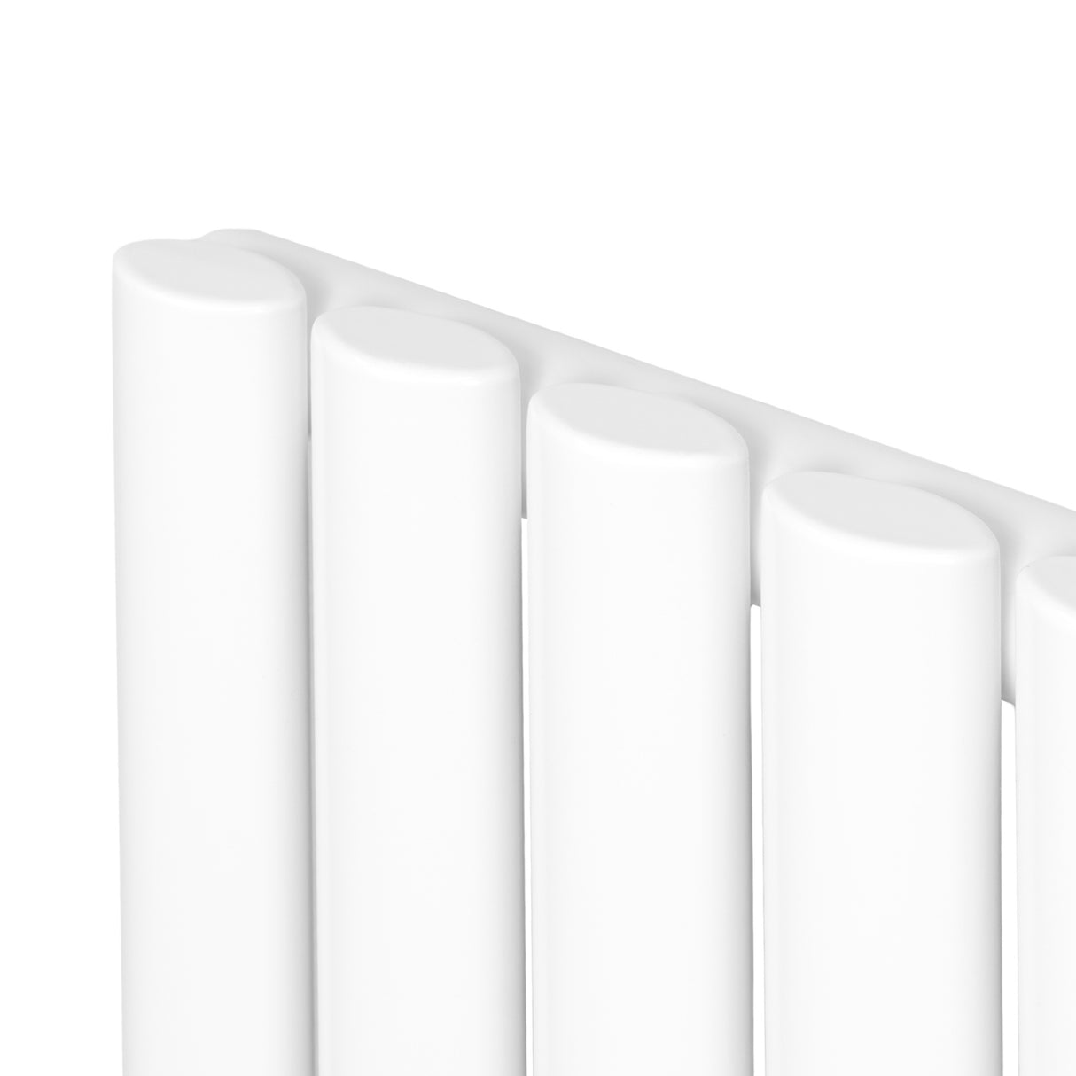Radiador de columna ovalado en color blanco, con un diseño moderno y elegante, mide 1800 mm de alto y 360 mm de ancho