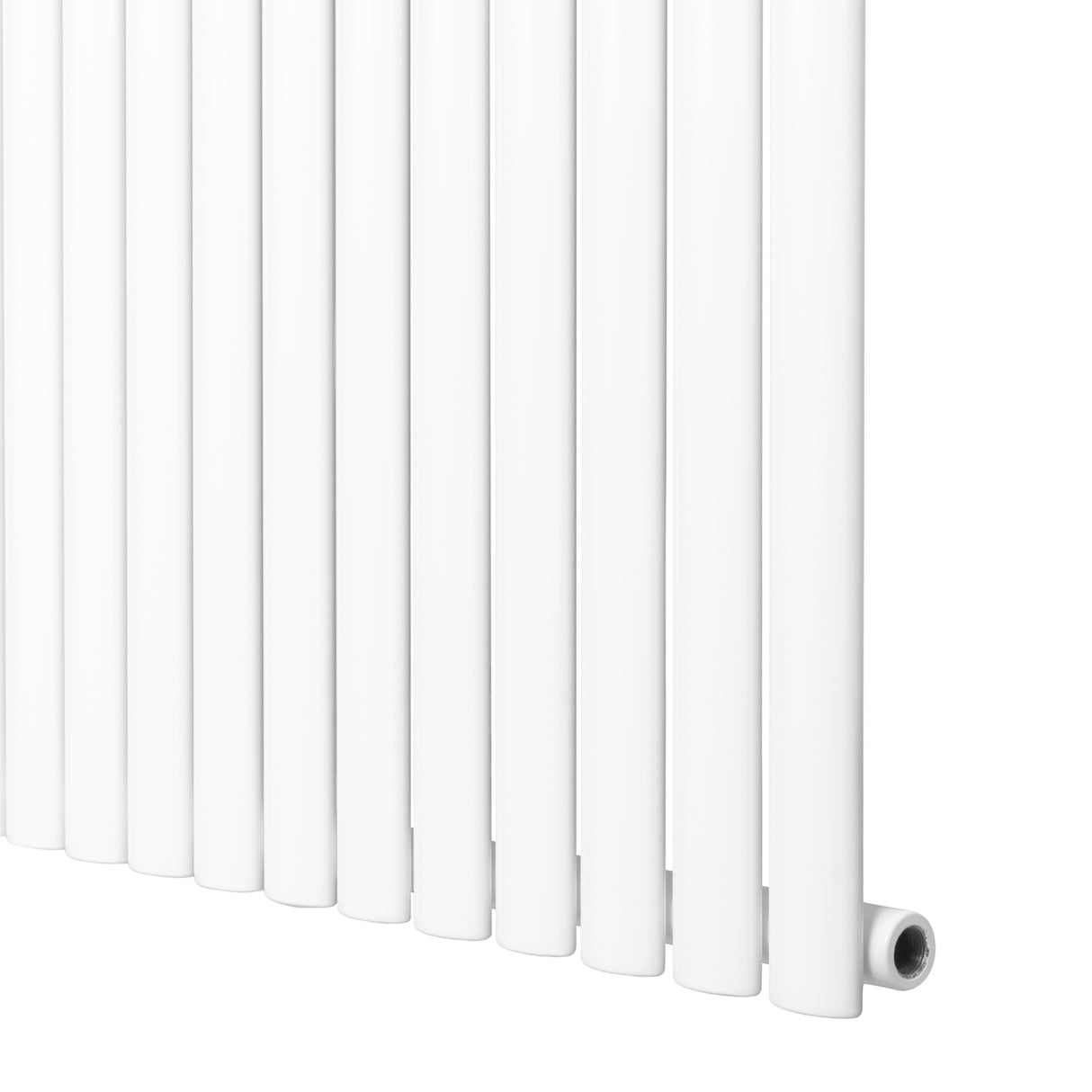 Radiador de columna ovalado blanco de 1800 mm x 360 mm, con diseño moderno y acabado liso, ideal para calefacción eficiente