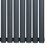 Radiador de columna ovalado en gris antracita, con un diseño elegante y moderno, ideal para calefacción eficiente en espacios interiores