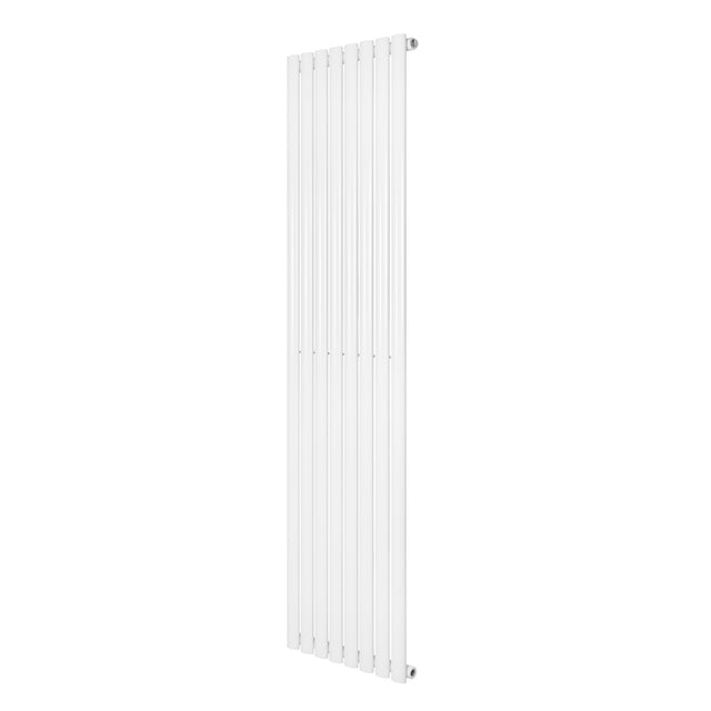 Radiador de columna simple ovalado en color blanco, con diseño moderno y dimensiones de 1800 mm x 480 mm, ideal para espacios elegantes