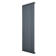 Radiador de columna ovalado de 1800 mm x 600 mm en gris antracita, con un diseño moderno y acabado liso y elegante