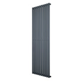 Radiador de columna ovalado de 1800 mm x 600 mm en gris antracita, con un diseño moderno y acabado liso y elegante
