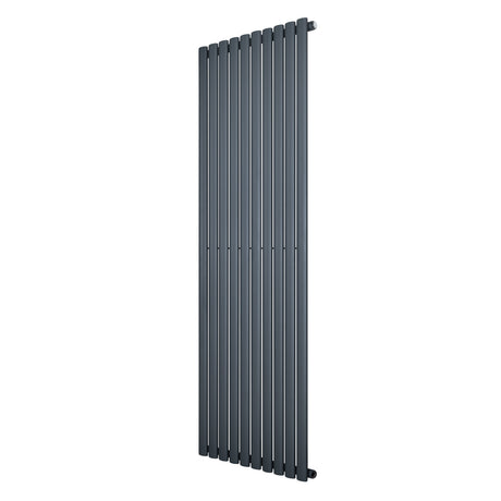 Radiador de columna ovalado de 1800 mm x 600 mm en gris antracita, con un diseño moderno y acabado liso y elegante